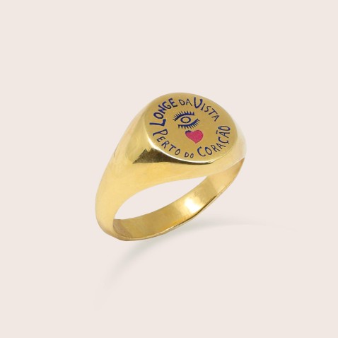 "FAR FROM SIGHT, CLOSE TO THE HEART" RING IN 19,2K GOLD | LEMBRAN�A