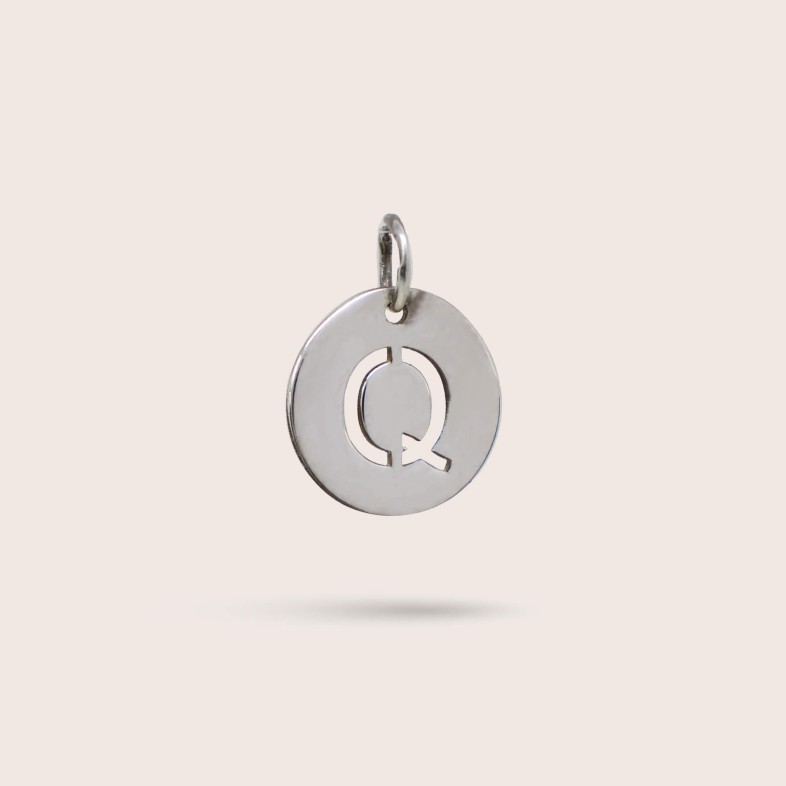 Sterling Silver Letter Q Charm | Letras