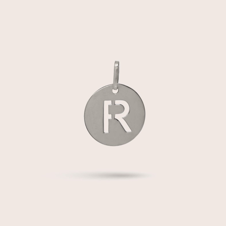 Medalha Letra R Prata 925 | Letras