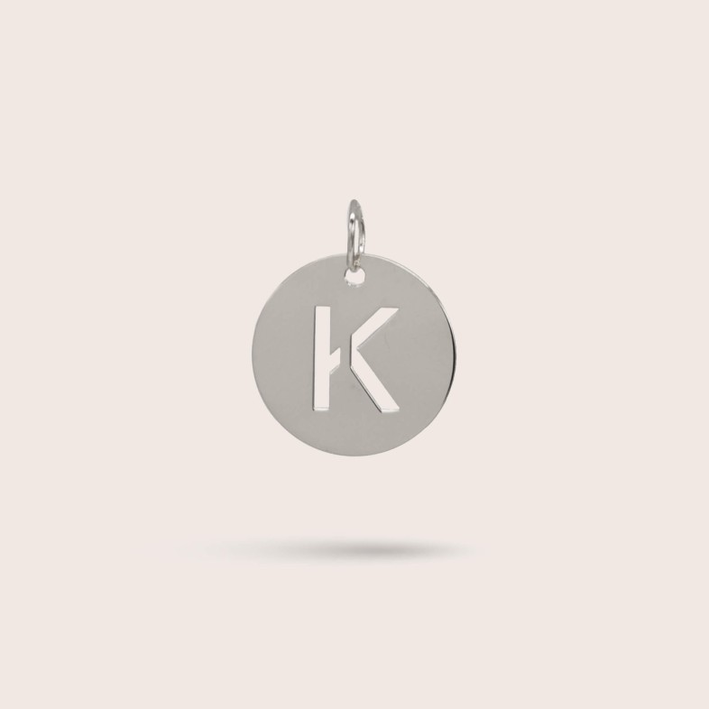 Sterling Silver Letter K Charm | Letras