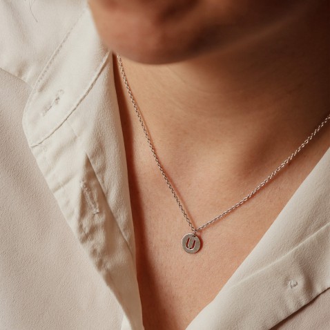 Sterling Silver Letter U Charm | Letras