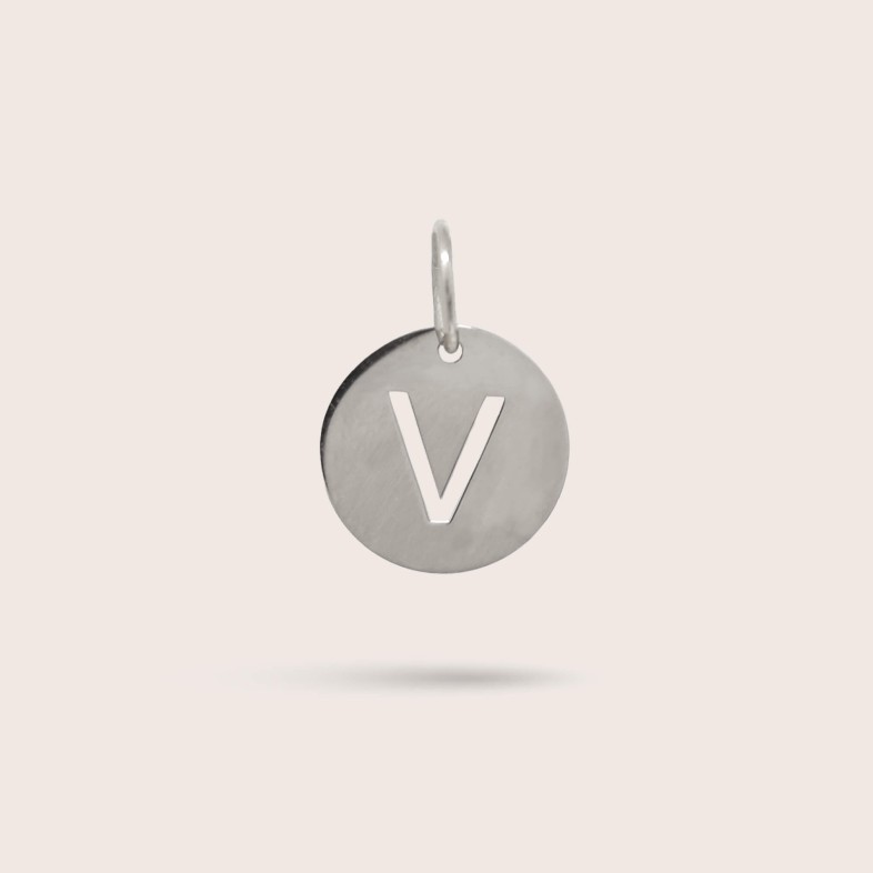 Sterling Silver Letter V Charm | Letras