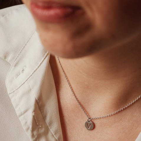 Sterling Silver Letter V Charm | Letras
