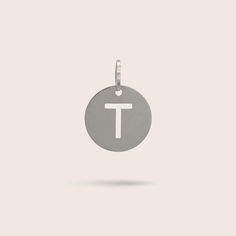 Sterling Silver Letter T Charm | Letras