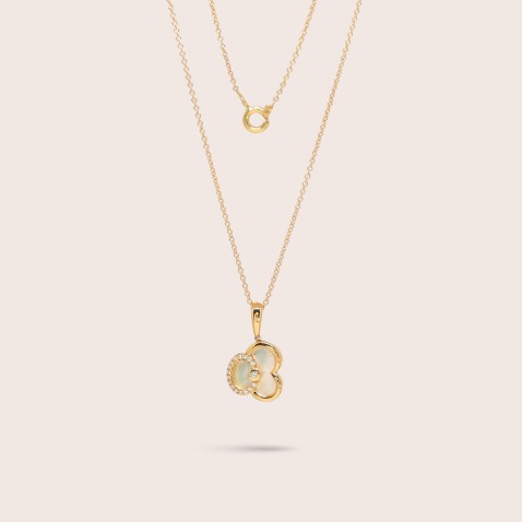 Colar com pendente Ouro Madrep�rola e Diamantes