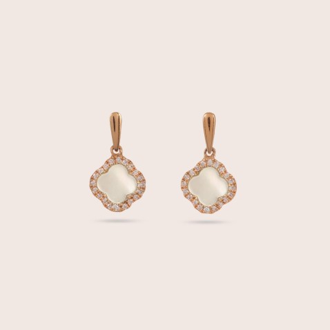 Mother of Pearl and Diamond Earrings