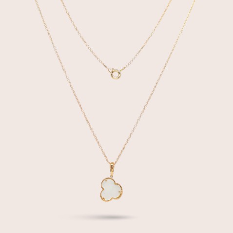 Colar com pendente Ouro Madrep�rola e Diamantes