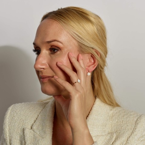 Mother of Pearl and Diamond Earrings