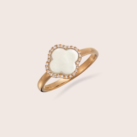 Mother of Pearl and Diamond Ring