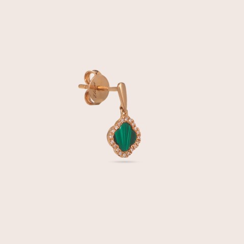 Malachite and Diamond Earrings