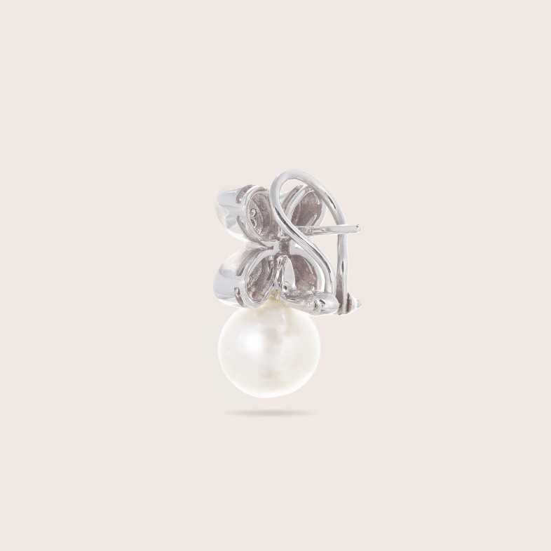 Diamond and Pearl Earrings