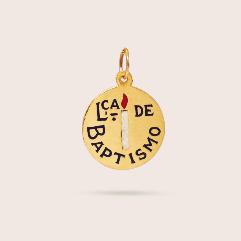 MEDALHA "LEMBRAN�A de Baptismo� OURO 19,2K | LEMBRAN�A