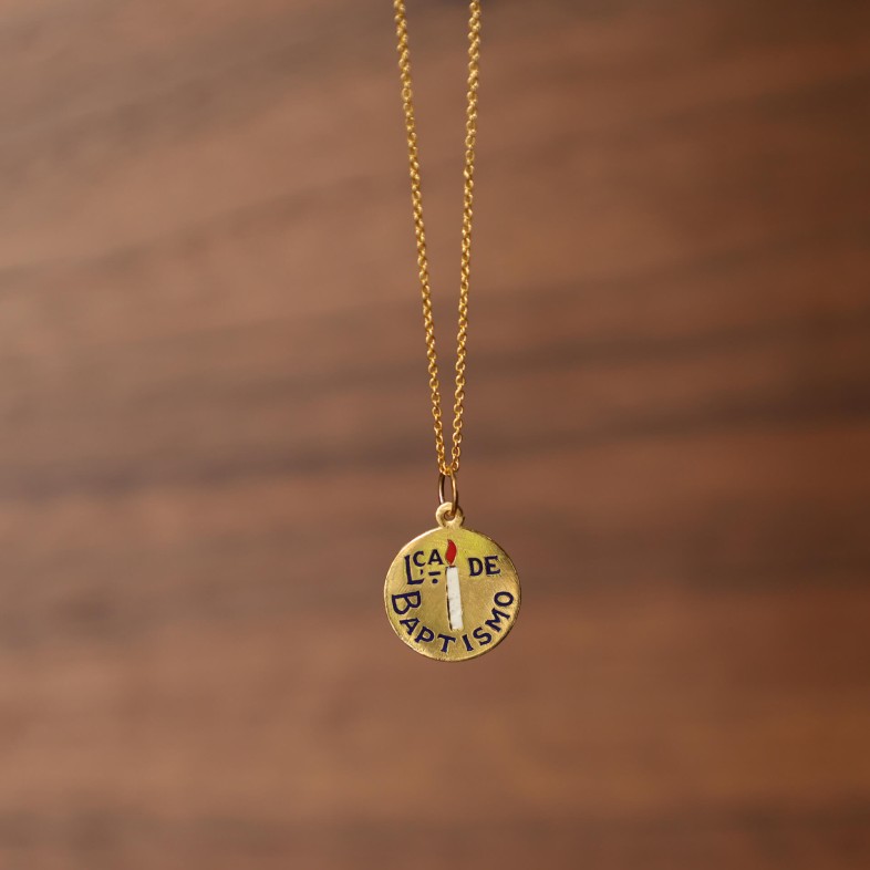 MEDALHA "LEMBRAN�A de Baptismo� OURO 19,2K | LEMBRAN�A