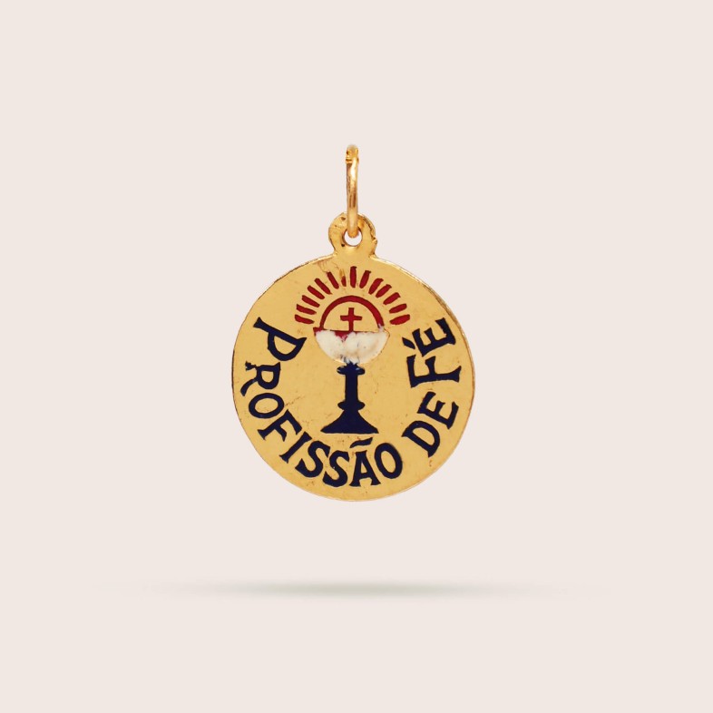 MEDALHA "PROFISSAO DE Fɔ OURO 19,2K | LEMBRAN�A