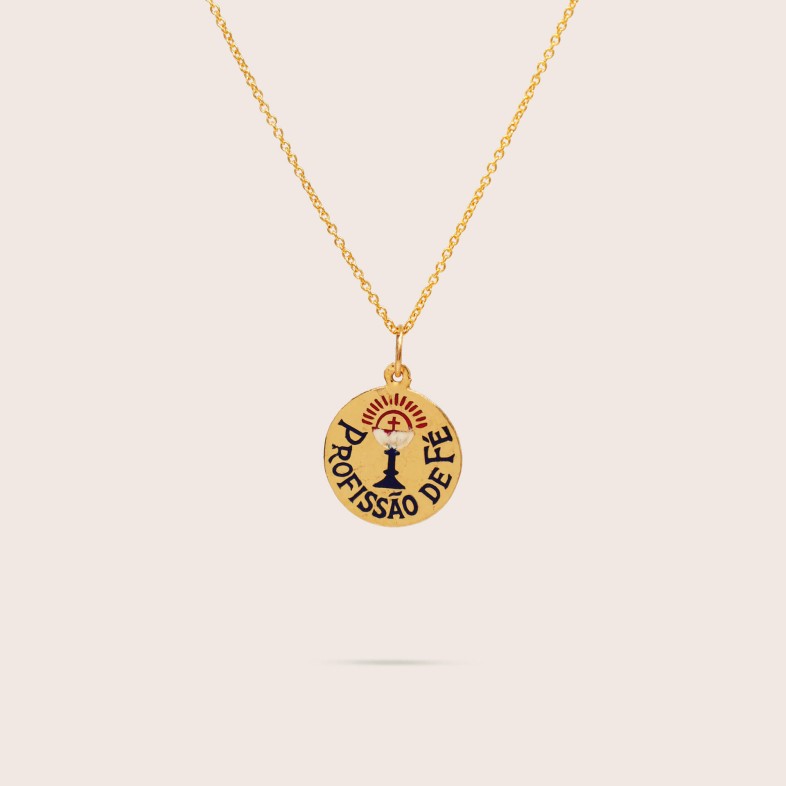 MEDALHA "PROFISSAO DE Fɔ OURO 19,2K | LEMBRAN�A