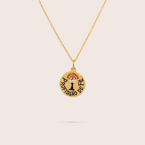 MEDALHA "PROFISSAO DE Fɔ OURO 19,2K | LEMBRAN�A