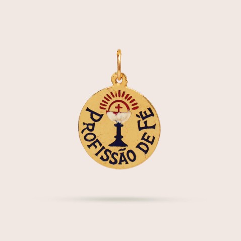 MEDALHA "PROFISSAO DE Fɔ OURO 19,2K | LEMBRAN�A