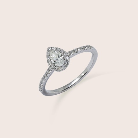 19.2K White Gold Engagement Ring with Diamonds | Special Moments