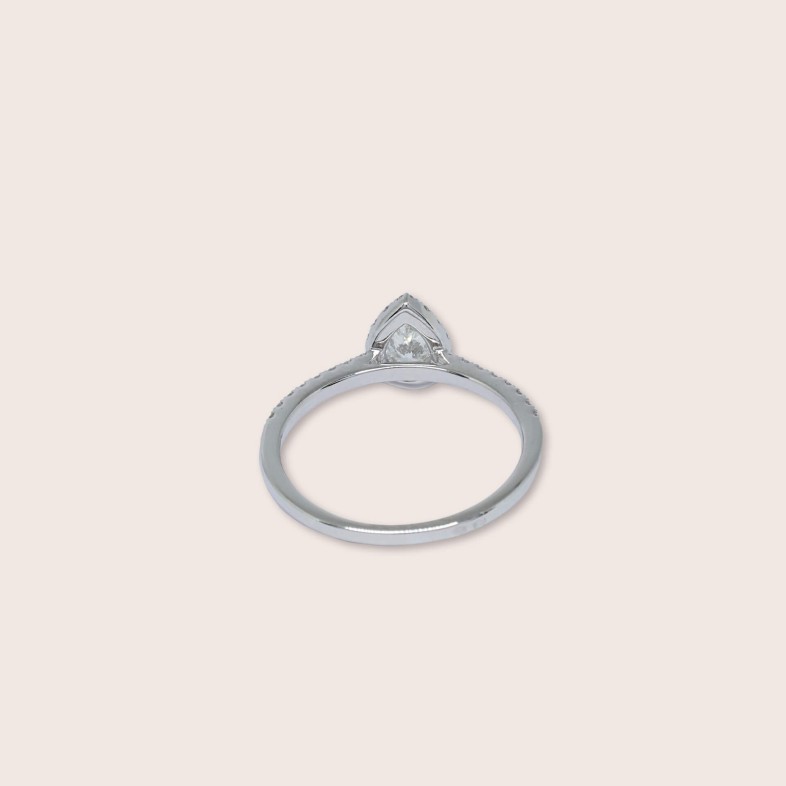 Anel de Noivado Ouro Branco 19.2K Diamantes | Special Moments