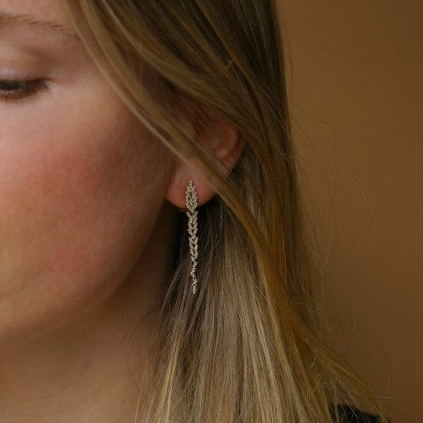 19.2K Gold Dangle Earrings with Diamonds | Special Moments