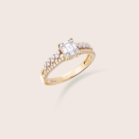 19.2K Gold Engagement Ring wiht Diamonds | Special Moments