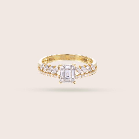 19.2K Gold Engagement Ring wiht Diamonds | Special Moments