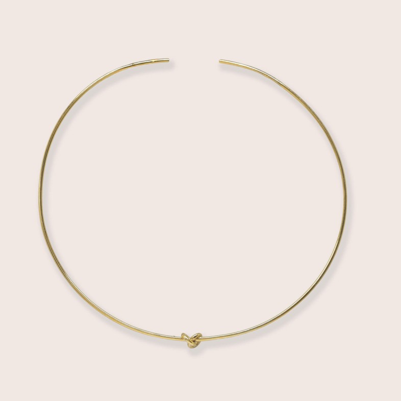 Adjustable Gold Plated Silver Necklace | Knot