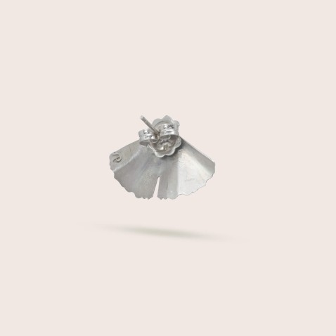 Rhodium Silver Earrings | Classic Ginkgo Leaf