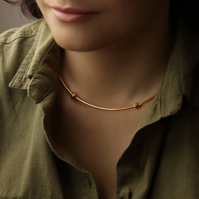 Gold Plated Silver Necklace | Knot