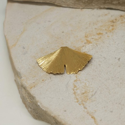 Gold Plated Silver Pendant | Mini Ginkgo Leaf