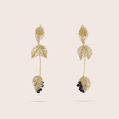 Gold-Plated Silver and Sapphire Earrings | Crochet