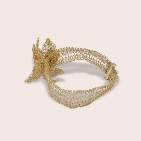 Gold-Plated Silver and Amethyst Bracelet | Crochet