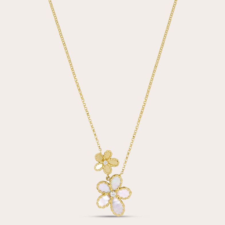 Colar ouro 18k Diamantes e Madrep�rola | Jasmine