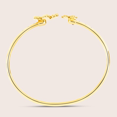 Bangle in 18k Gold Diamonds & Mother of Pearl | Jasmine