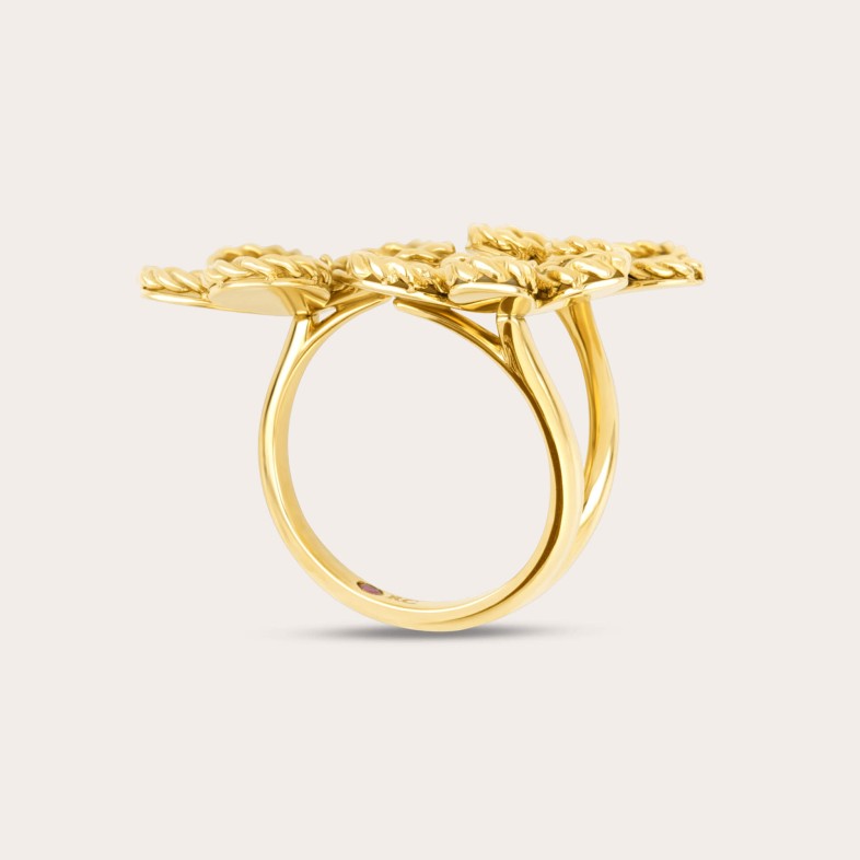 Ring 18k gold diamonds and mother of pearl | Jasmine