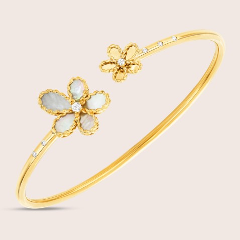 Bangle in 18k Gold Diamonds & Mother of Pearl | Jasmine