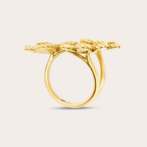 Ring 18k gold diamonds and mother of pearl | Jasmine