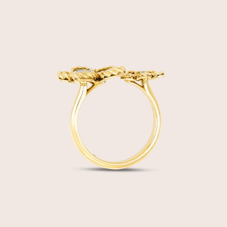 Ring in 18k gold Diamonds & Mother of Pearl | Jasmine