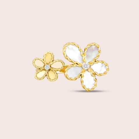 Ring in 18k gold Diamonds & Mother of Pearl | Jasmine