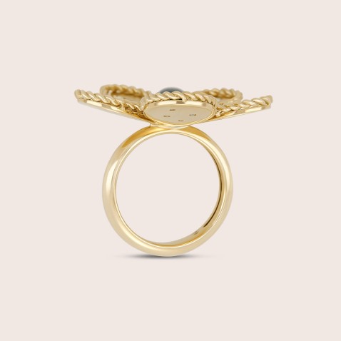 Gold 18k Ring Diamonds & Green Tourmaline | Jasmine