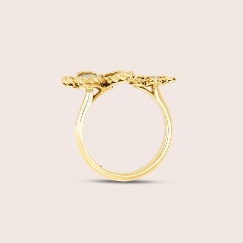 Ring in 18k gold Diamonds & Mother of Pearl | Jasmine