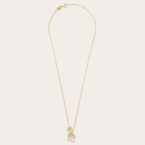 Necklace in 18k gold  Diamonds & Mother of Pearl | Jasmine