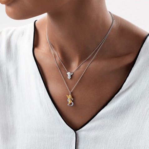 Pendant 18k gold diamonds angel letter C | My Angel Letters