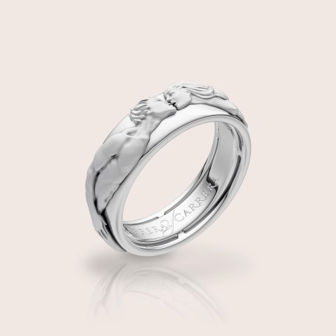 Ring 18k white gold "El Beso" | Infinito