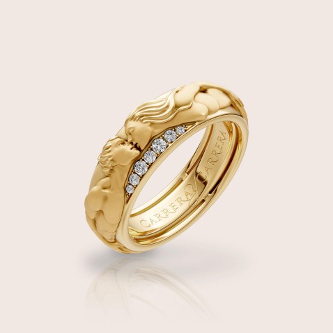 Ring 18k yellow gold diamonds "El Beso" | Infinito