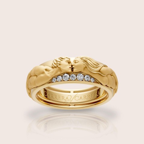 Ring 18k yellow gold diamonds "El Beso" | Infinito