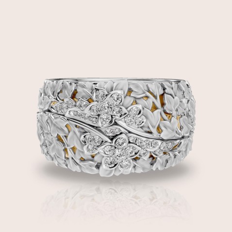 Anel ouro 18k bicolor diamantes �Secret" | Eternal