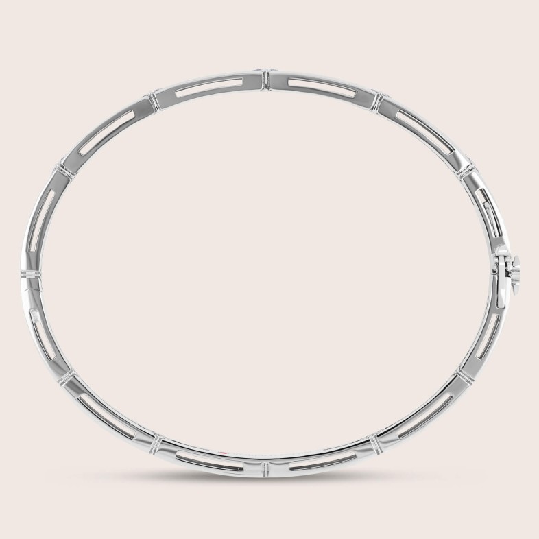Bangle in 18k White Gold with Diamonds | Love in Verona