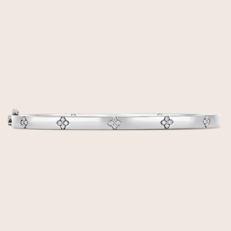 Bangle in 18k White Gold with Diamonds | Love in Verona