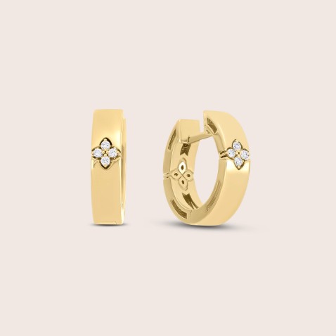 Hoop Earrings in 18k Gold with Diamonds | Love in Verona